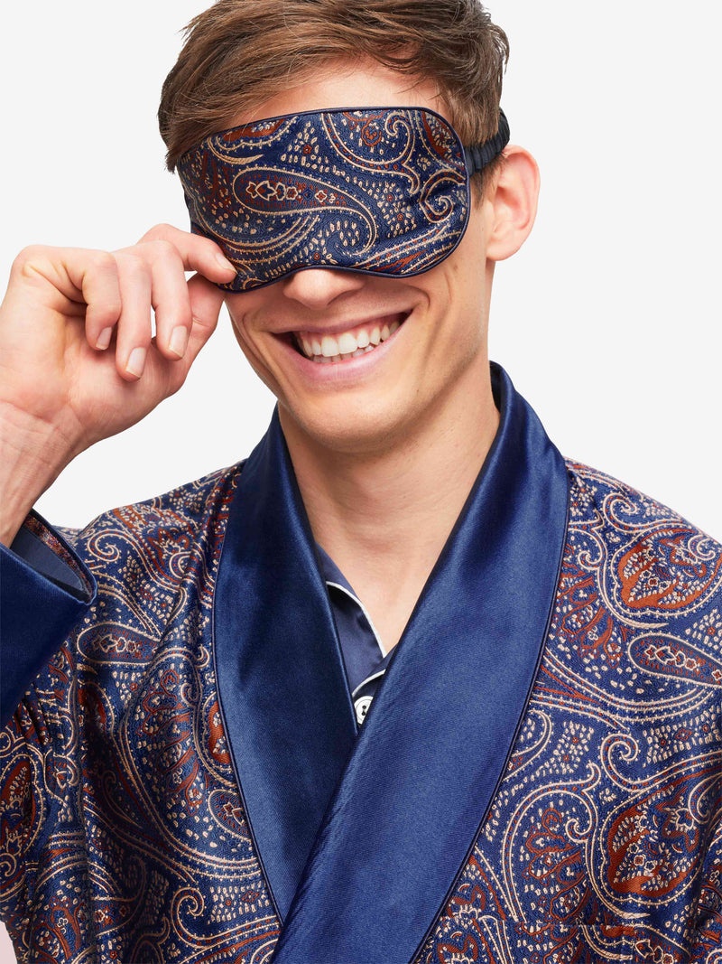 Eye Mask Verona 59 Silk Jacquard Navy - 2