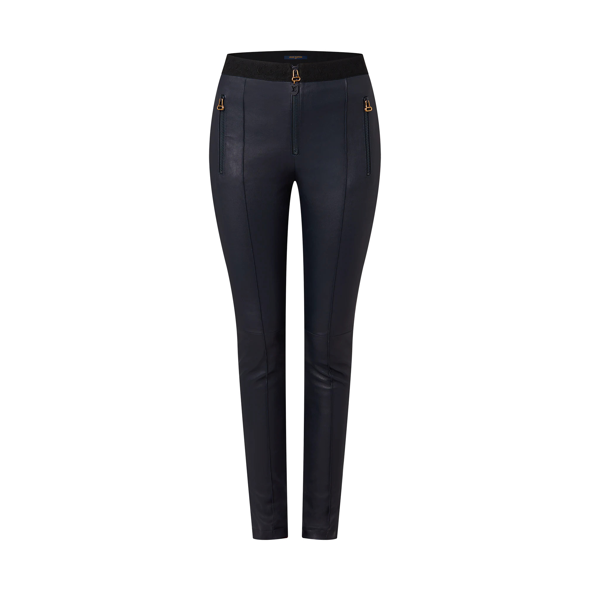Seam Detail Leather Leggings - 1