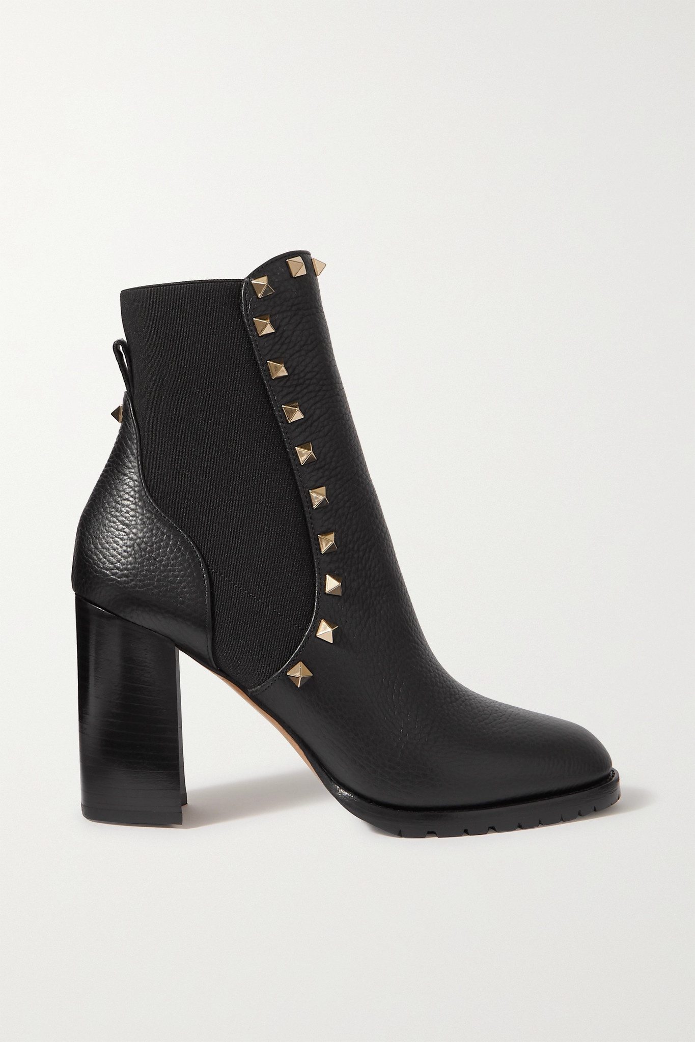 Valentino Garavani Rockstud Beatle textured-leather ankle boots - 1