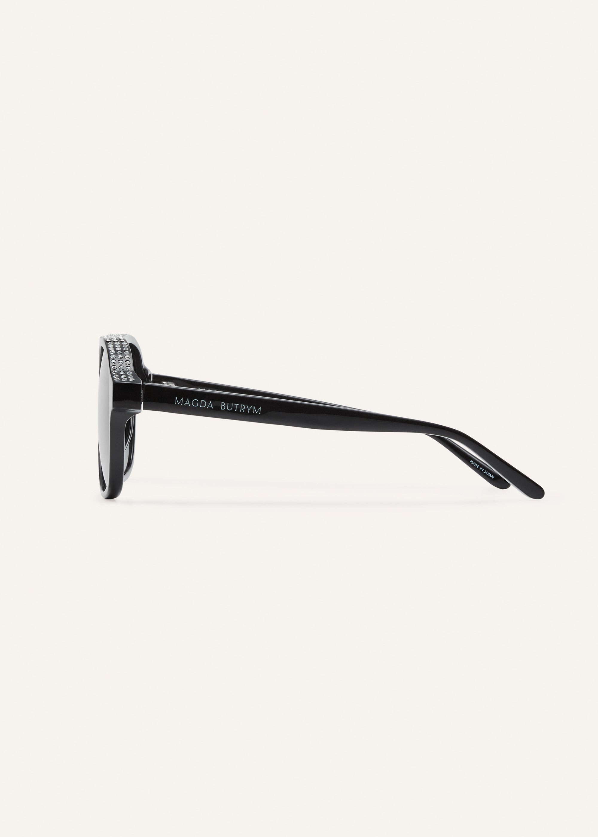 Aviator sunglasses in black crystals - 3