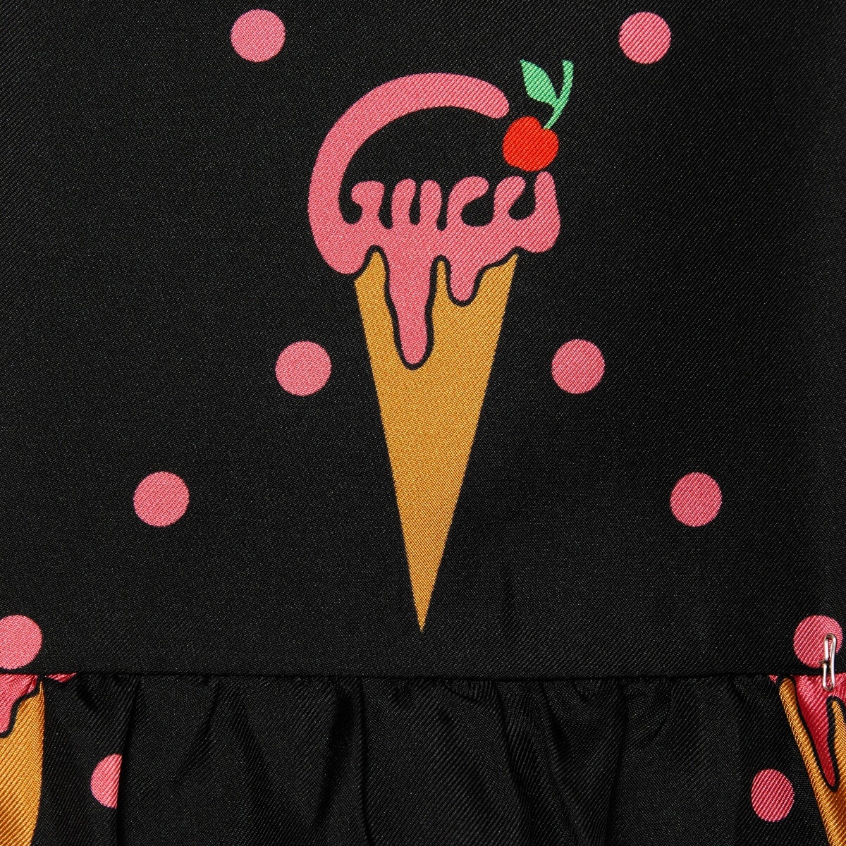 Silk pant with Gucci ice cream print - 4