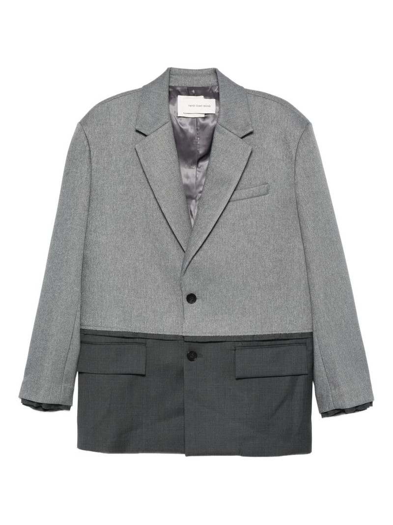 two-tone single-breasted blazer 1