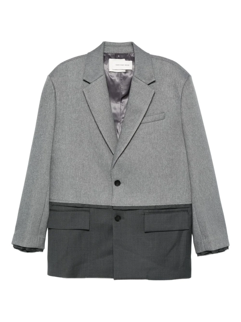 two-tone single-breasted blazer - 1
