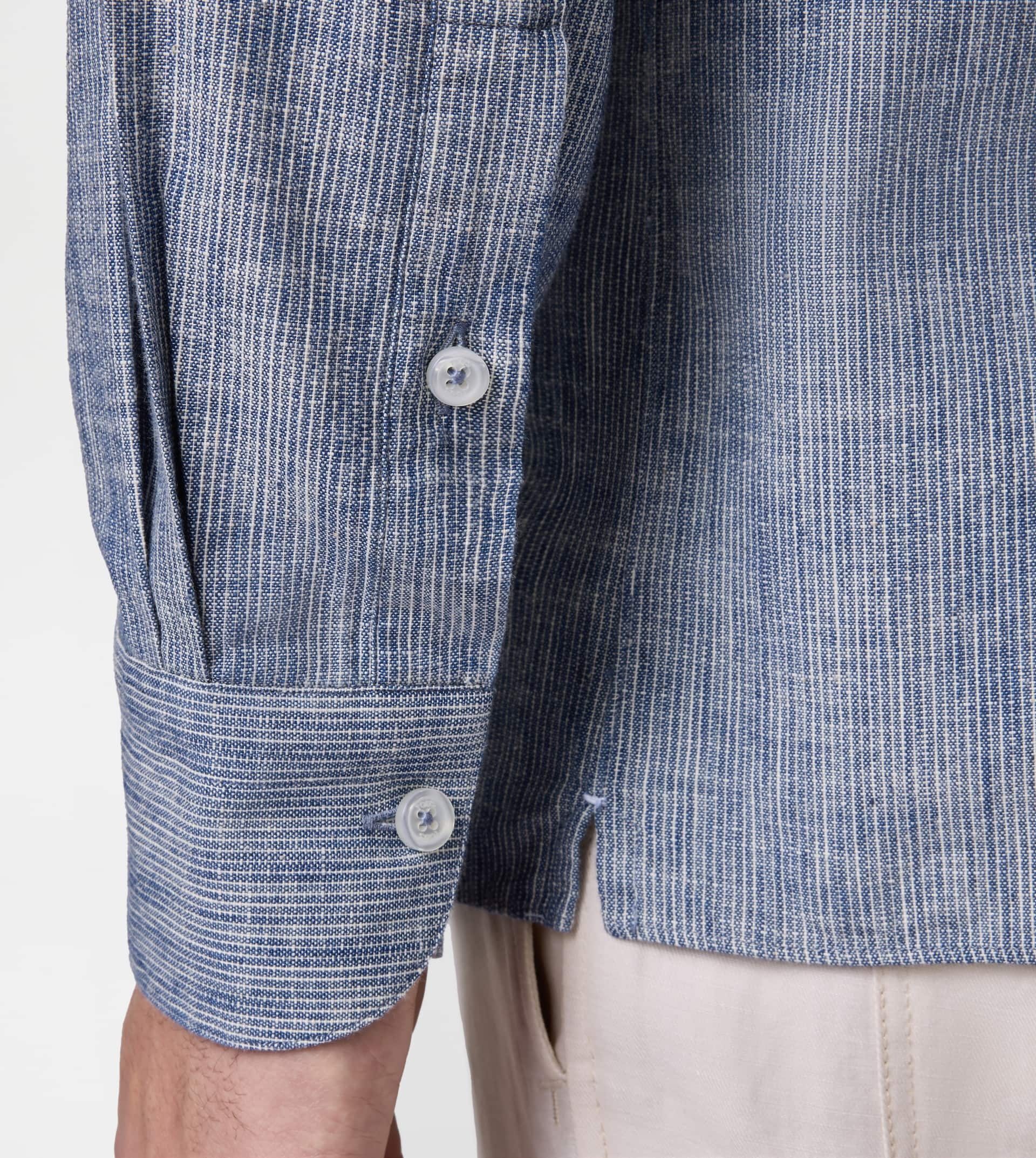 SHIRT IN COTTON - BLUE - 6
