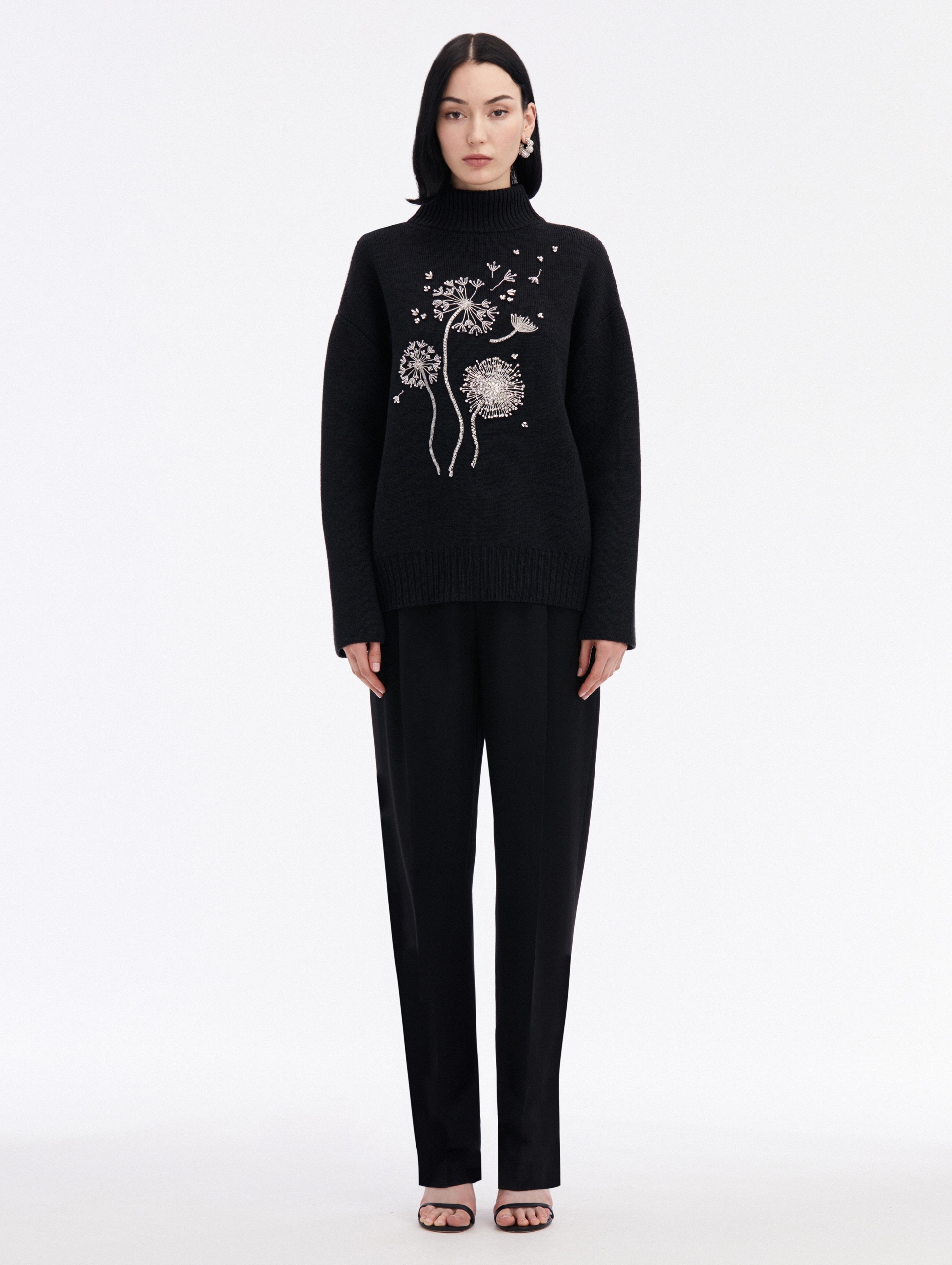 DANDELION CRYSTAL EMBROIDERED PULLOVER - 2