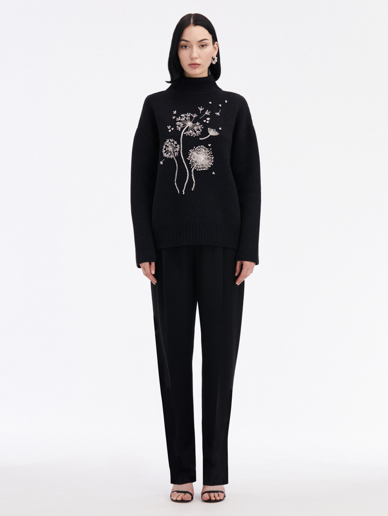 Oscar de la Renta DANDELION CRYSTAL EMBROIDERED PULLOVER outlook