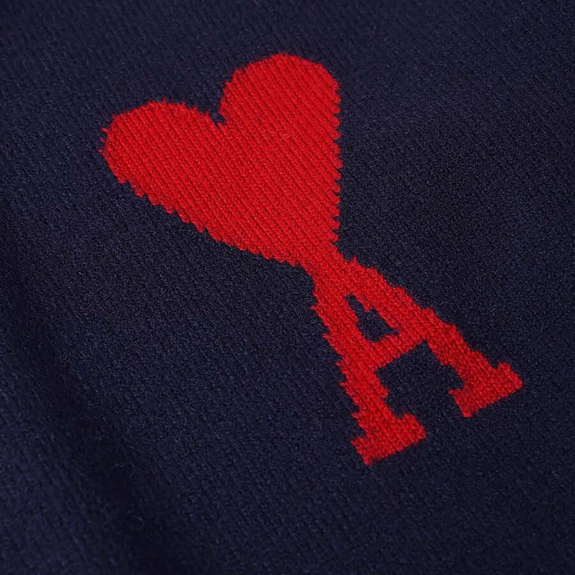 Ami Large Heart Sweater 'Blue/Red' - 3