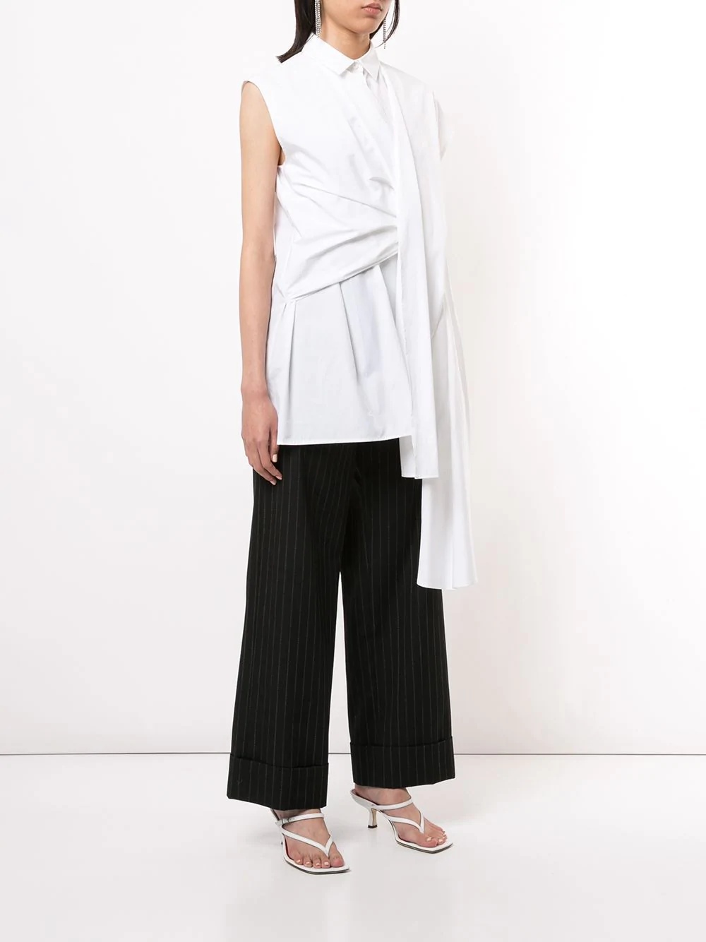 draped front longline shirt - 3