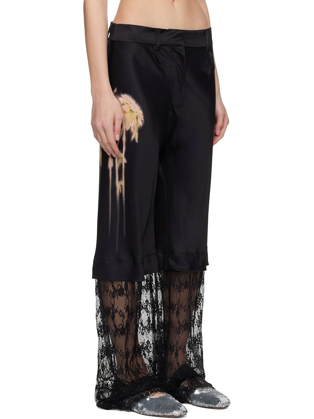 Black Dante Lace Trousers - 2