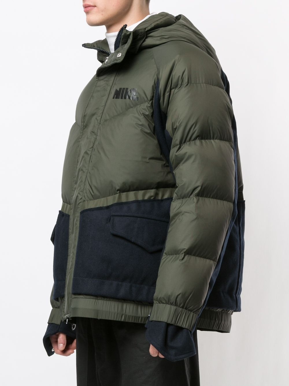 panelled "Brown" puffer jacket - 3