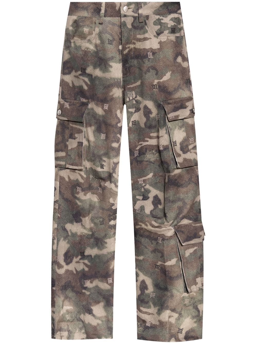 camouflage-print flared trousers - 1