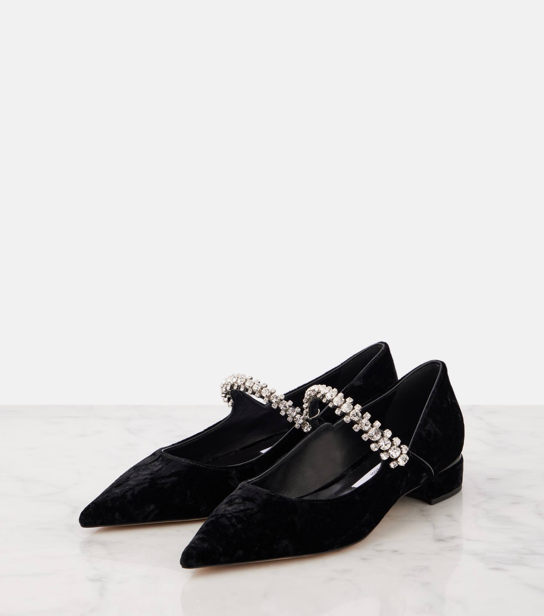 Bing embellished velvet ballet flats - 4