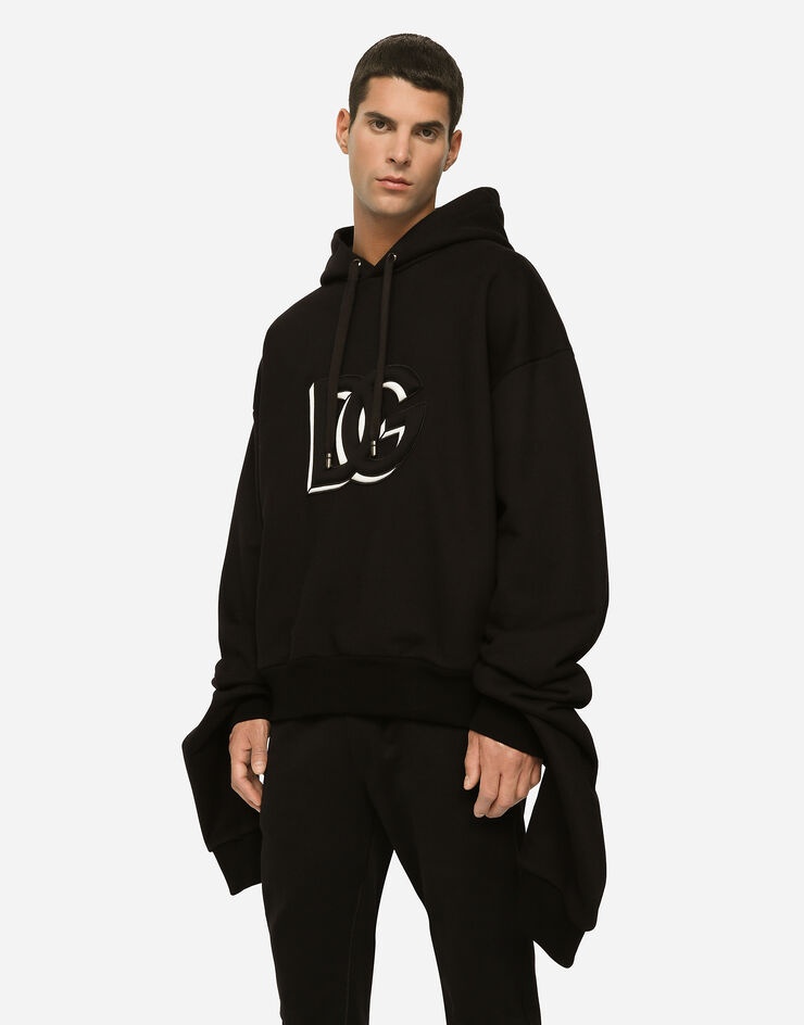 Jersey hoodie with embossed DG logo - 3