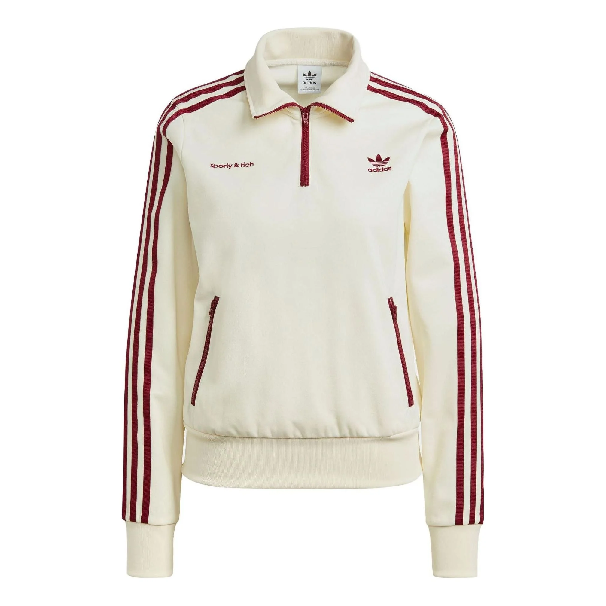 (WMNS) adidas x Sporty & Rich Half-Zip Track Jackets 'White' IB2157 - 1