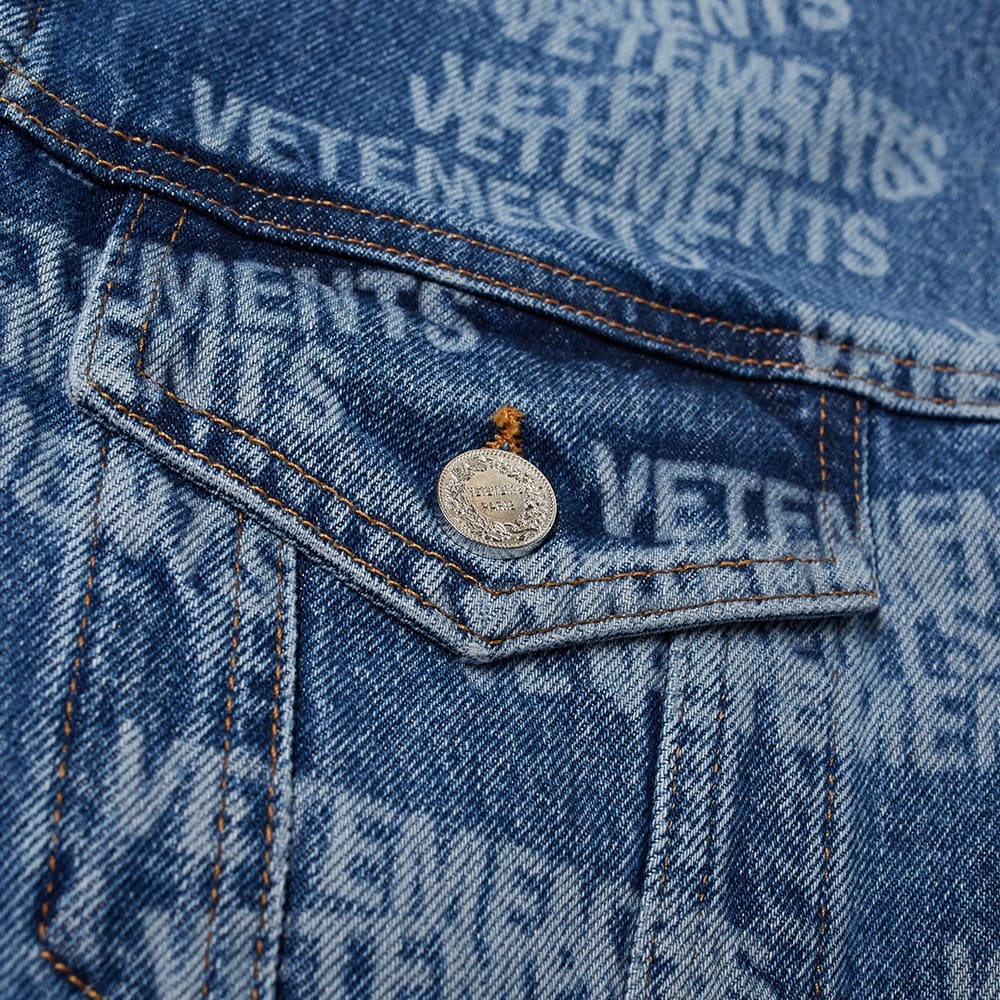 VETEMENTS All Over Logo Denim Jacket - 3