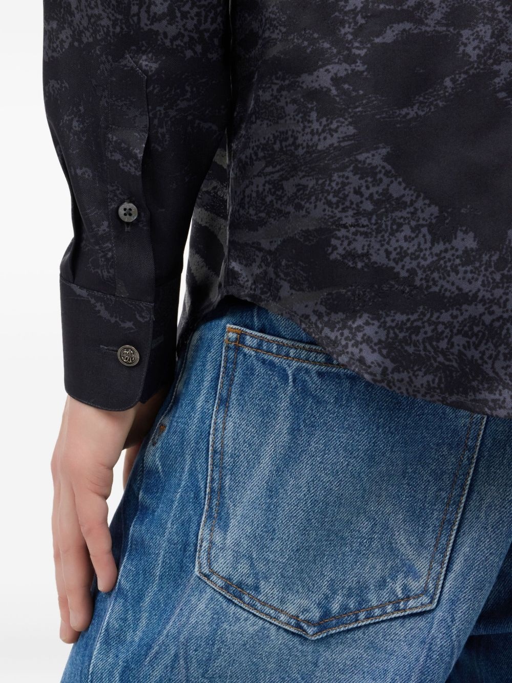 animal-print silk shirt - 6