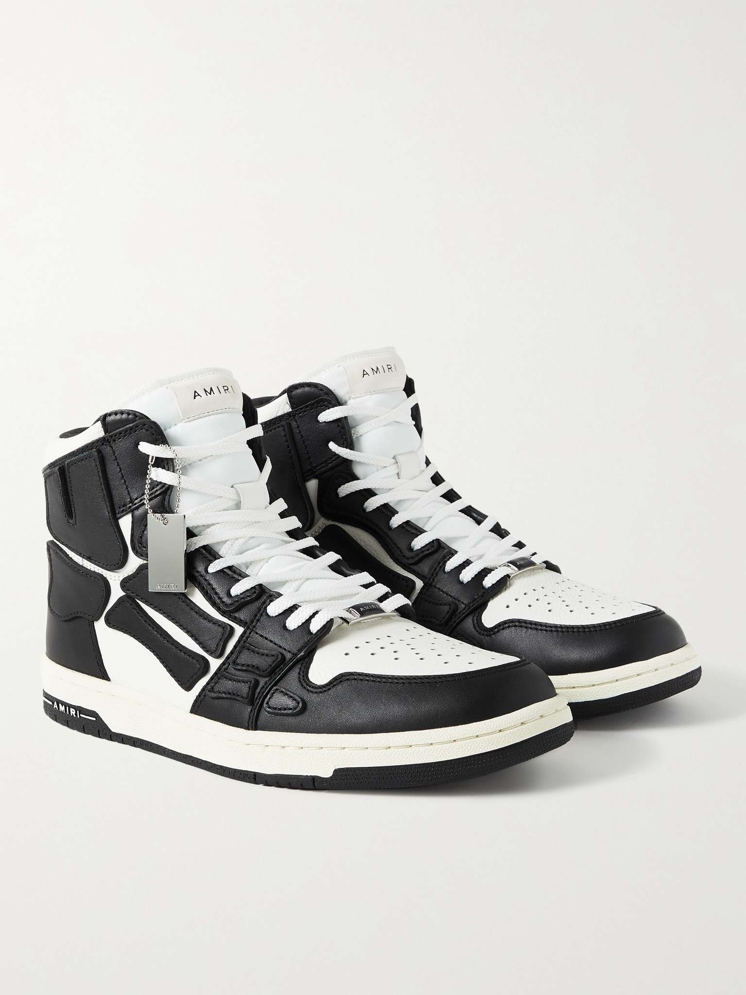 Skel-Top Colour-Block Leather High-Top Sneakers - 4