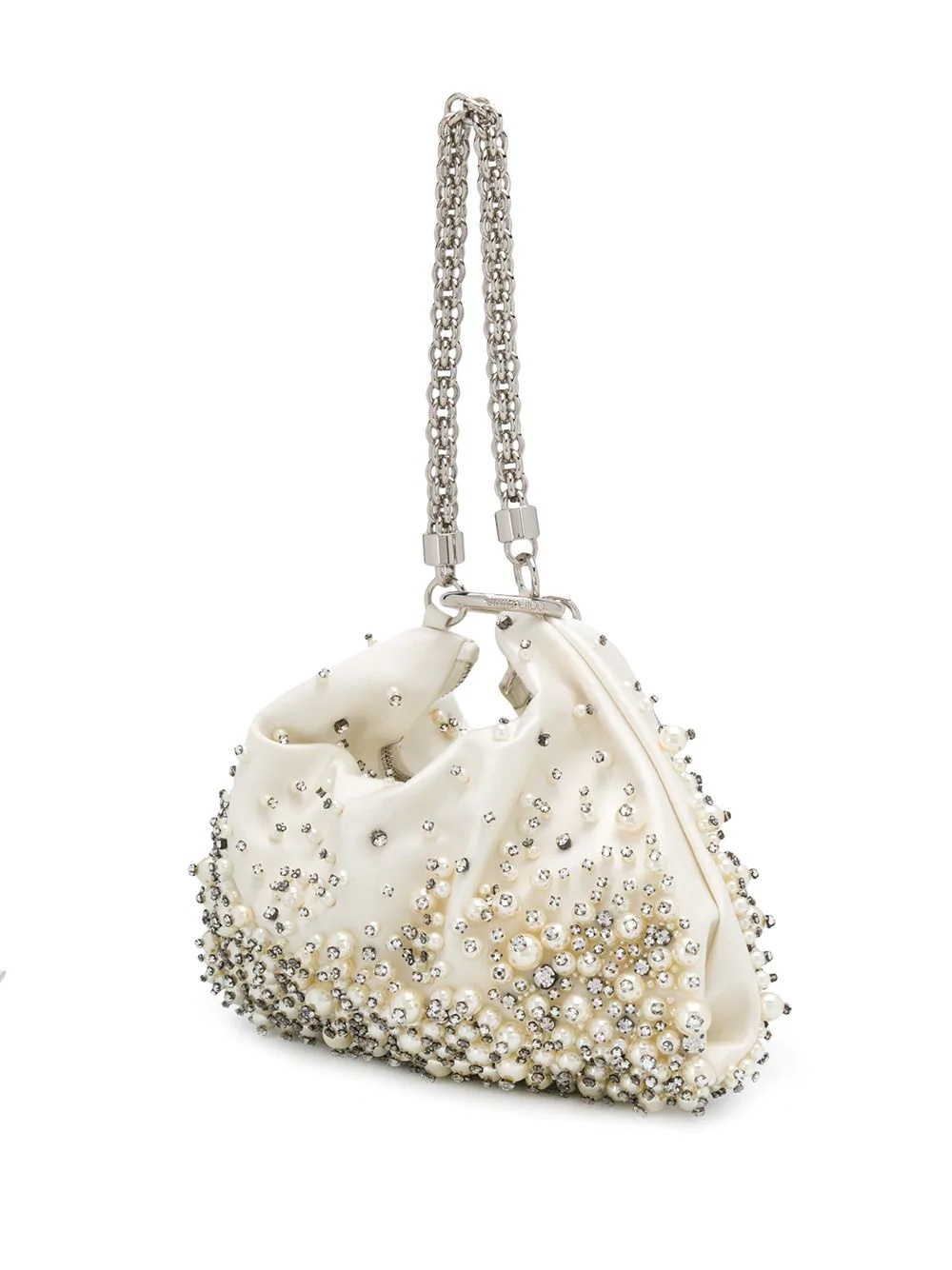 Callie crystal and pearl-embellished clutch bag - 3