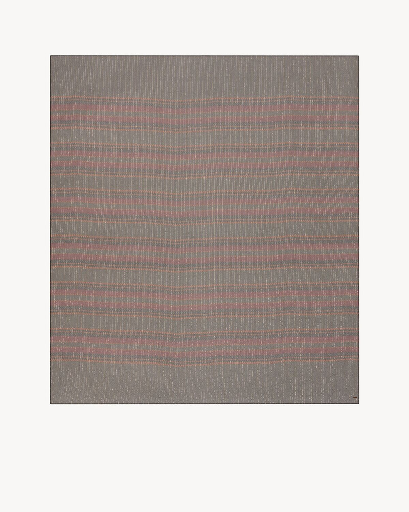 SAINT LAURENT SQUARE SCARF IN STRIPED SILK AND LUREX outlook