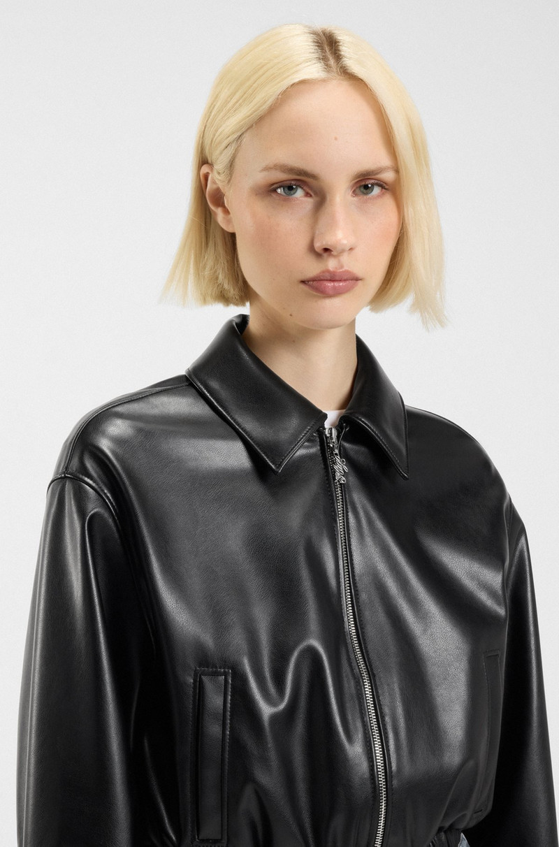 CROPPED JACKET IN FAUX LEATHER WITH EMBOSSED REAR LOGO 5