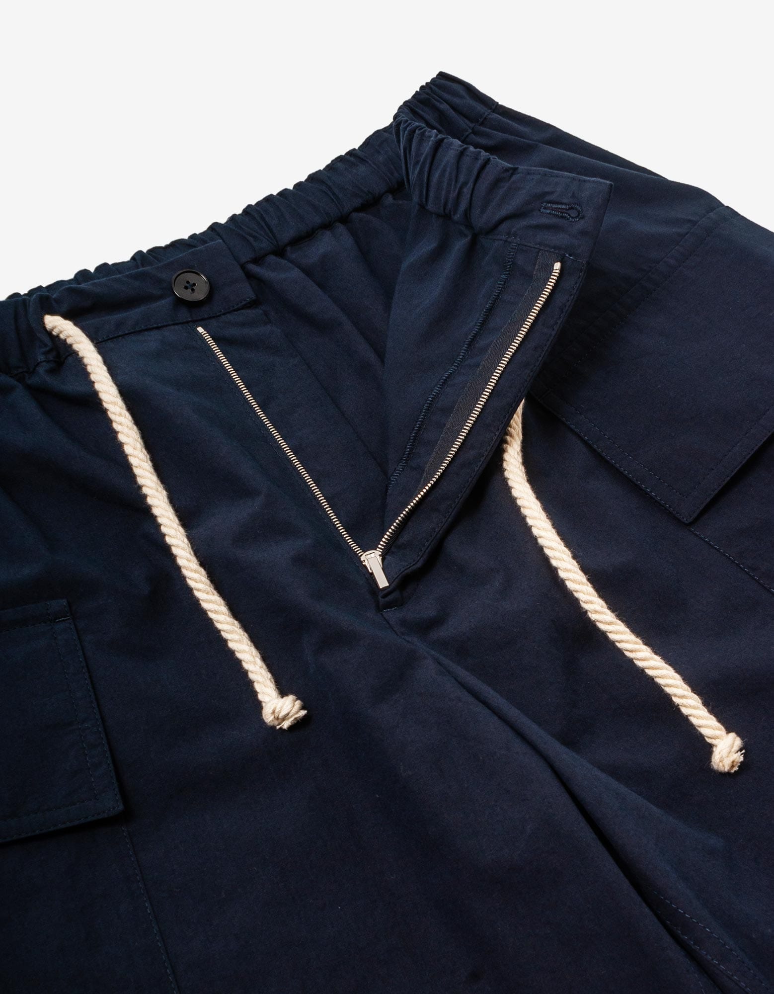 Navy Blue Cargo Shorts - 3
