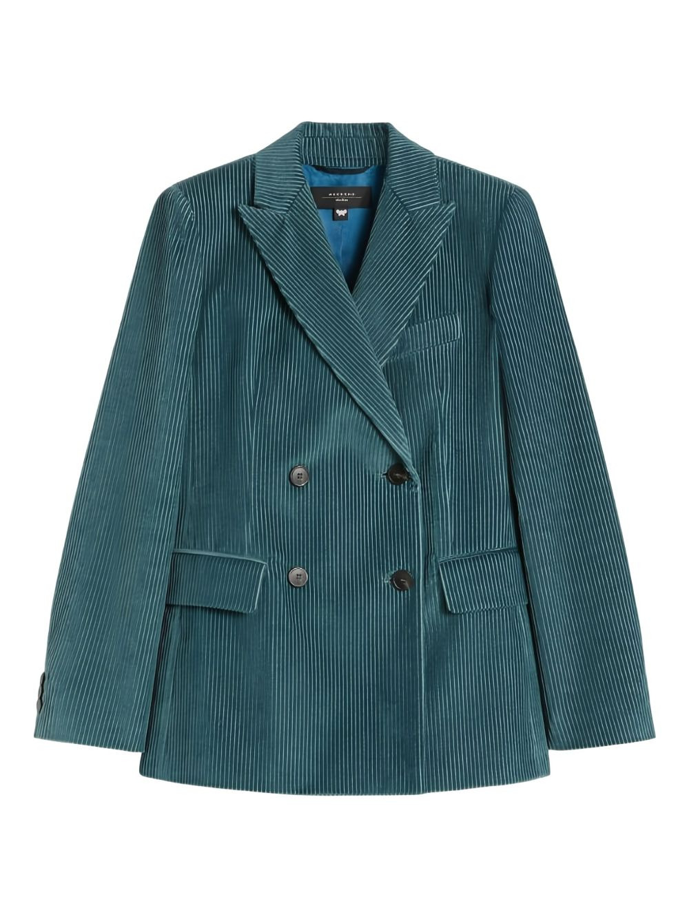 ribbed corduroy-texture double-breasted blazer - 2