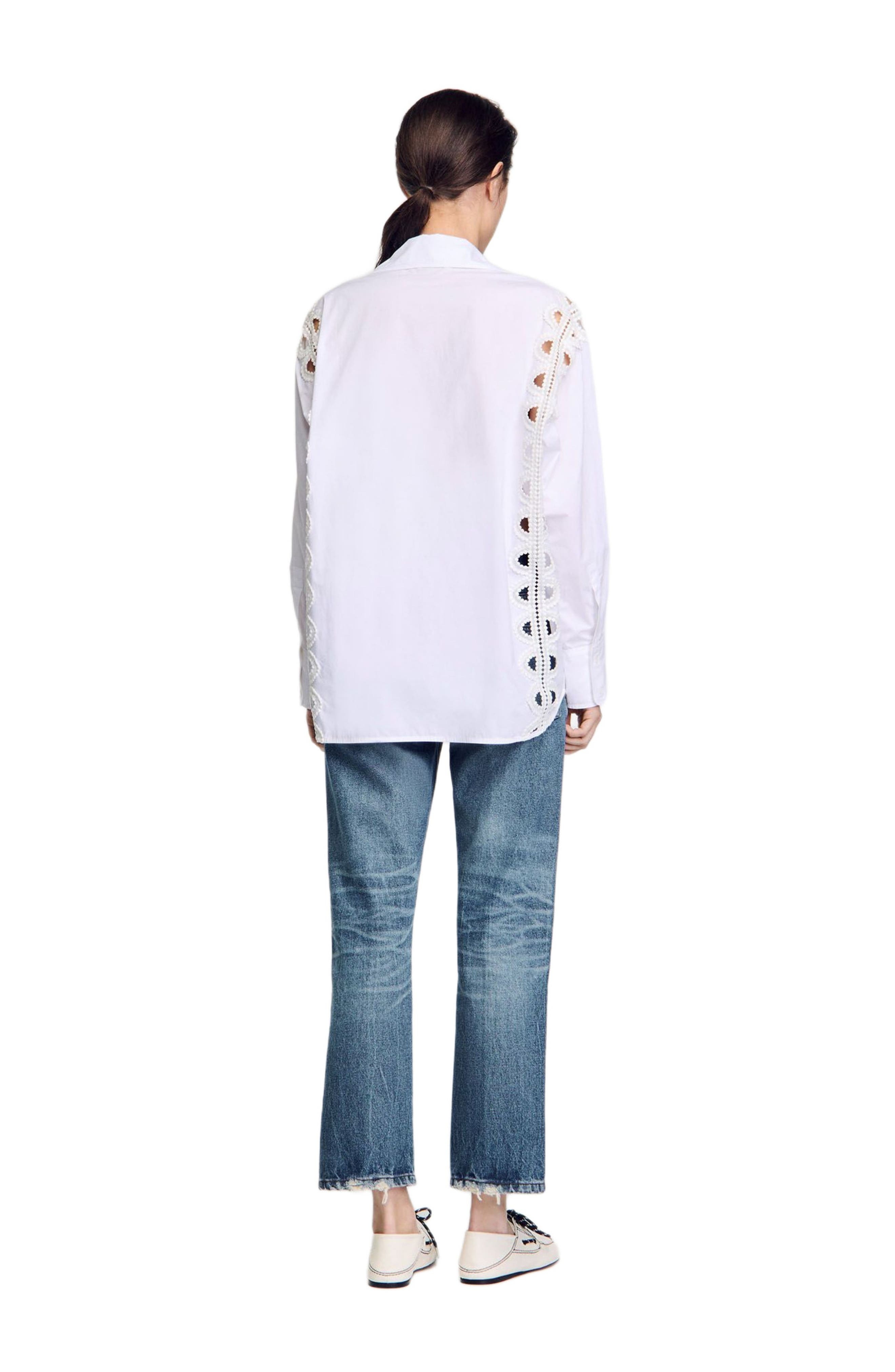 SANDRO Poplin shirt in White at Nordstrom - 2