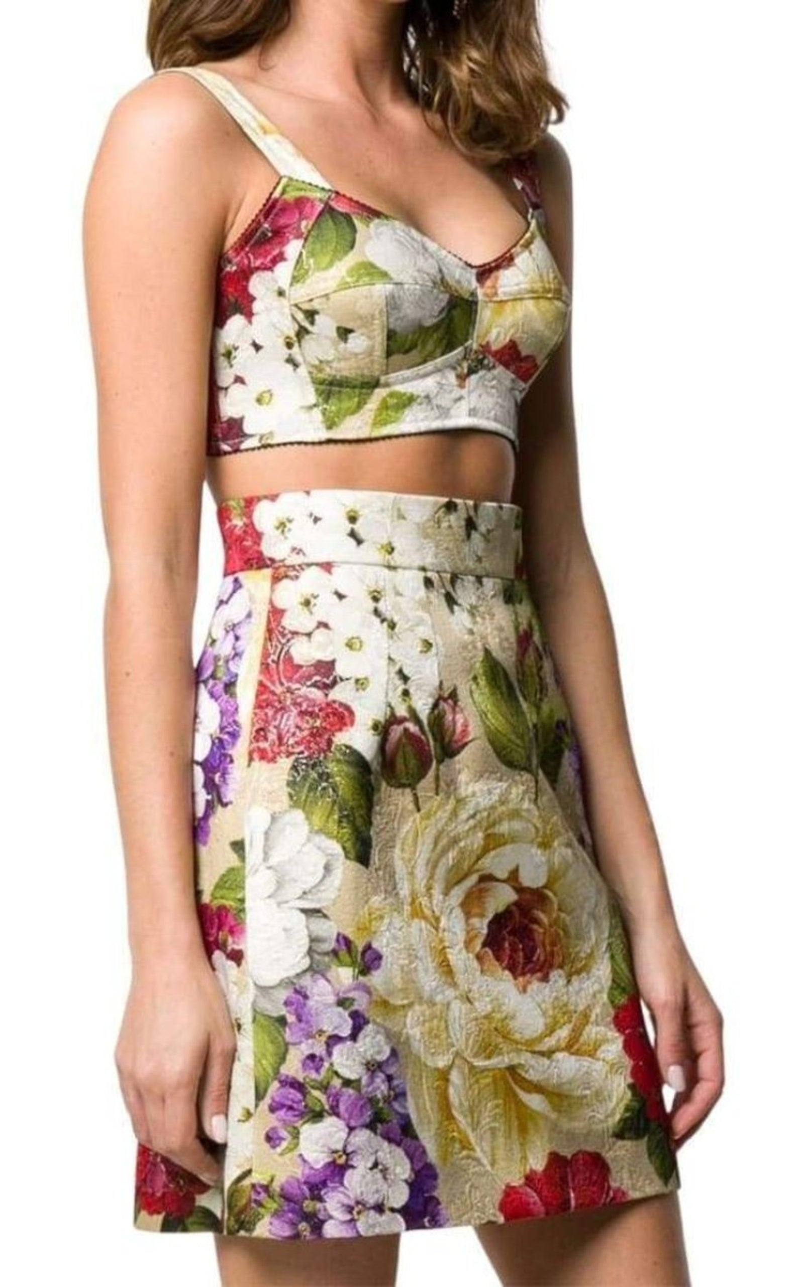 Floral Brocade Bustier - 3