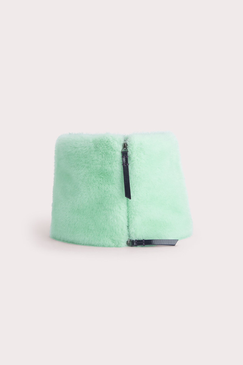 FLETCHER NECK WARMER MINT FAUX FUR 1