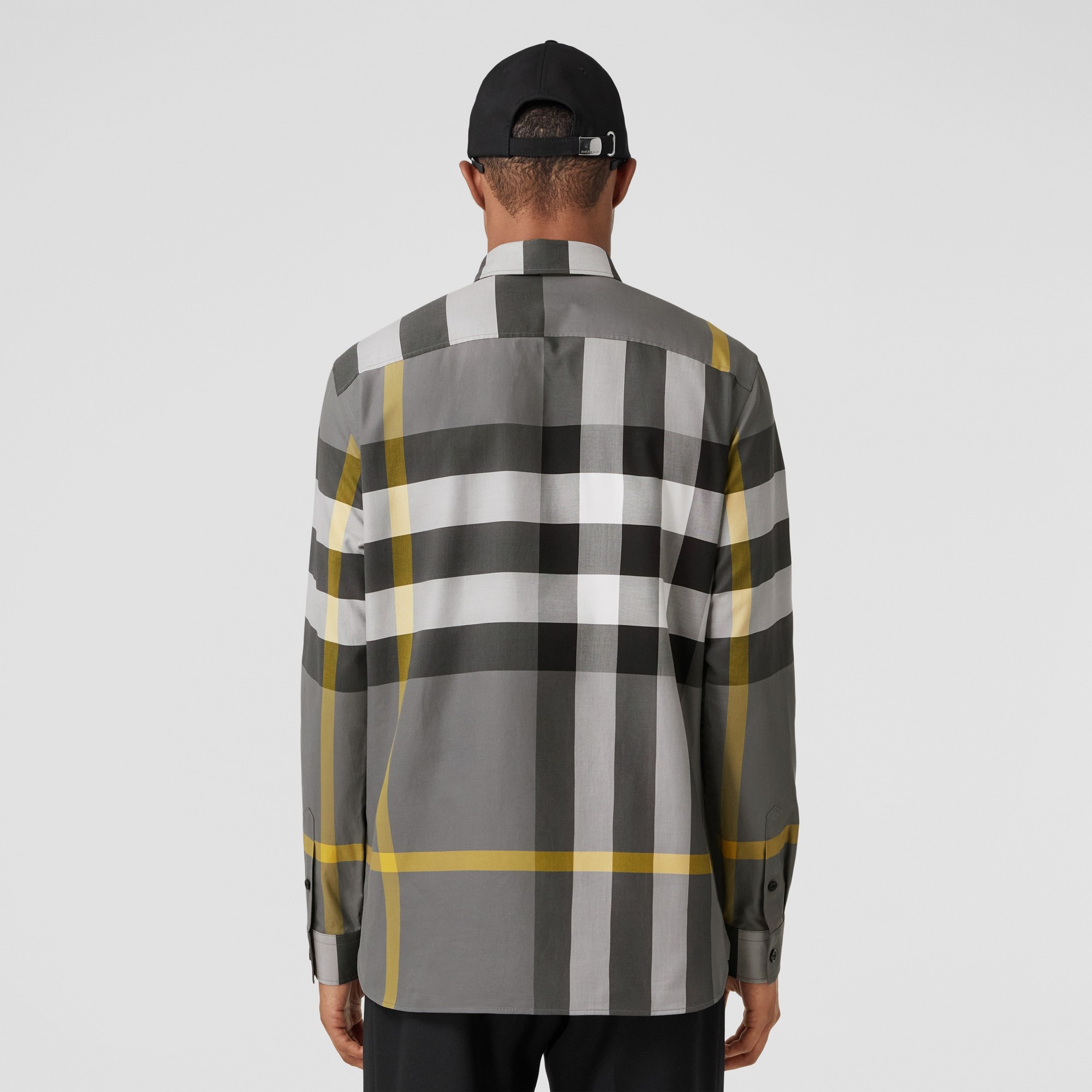 Check Stretch Cotton Poplin Shirt - 4