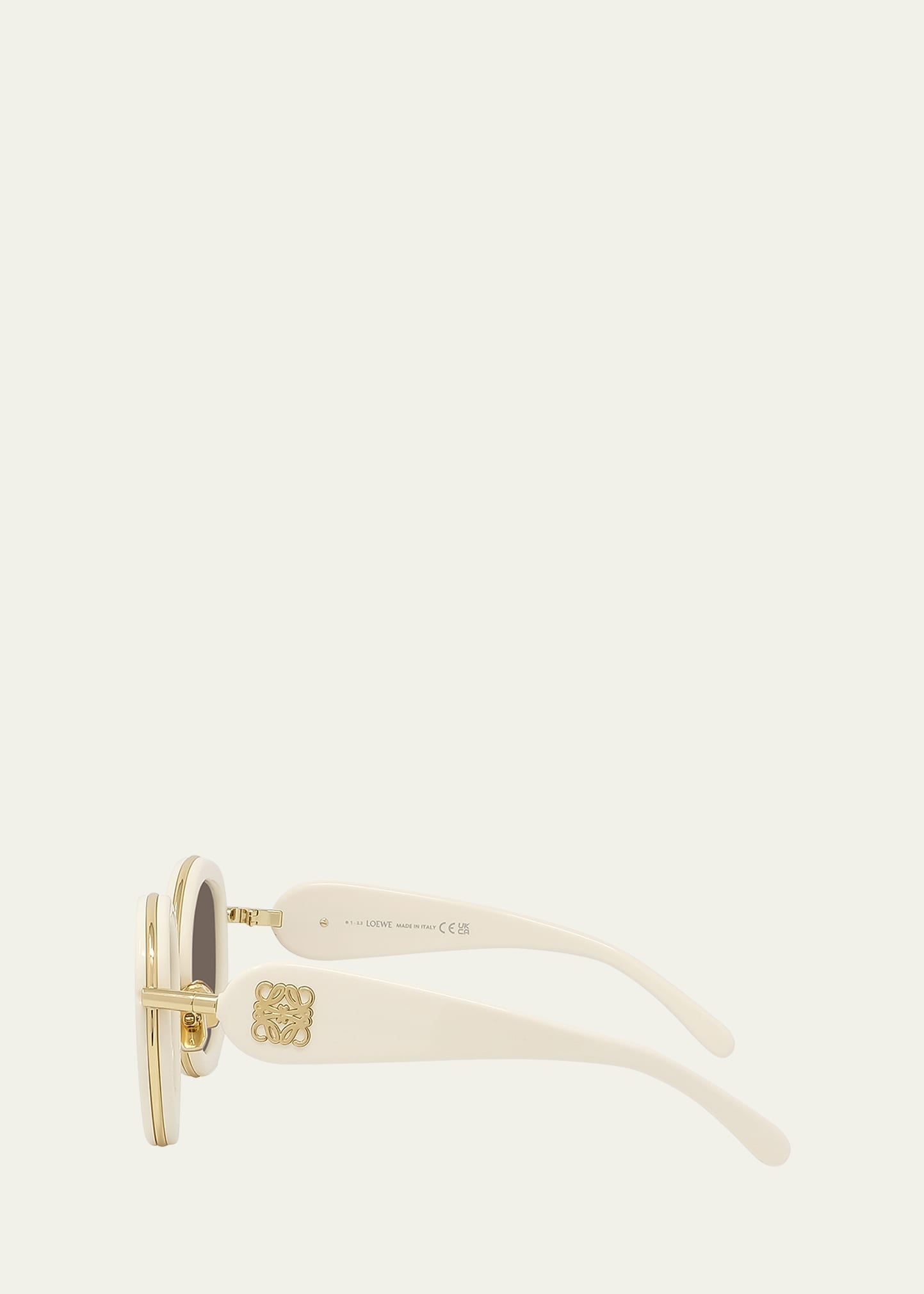 Golden Anagram Acetate Round Sunglasses - 3