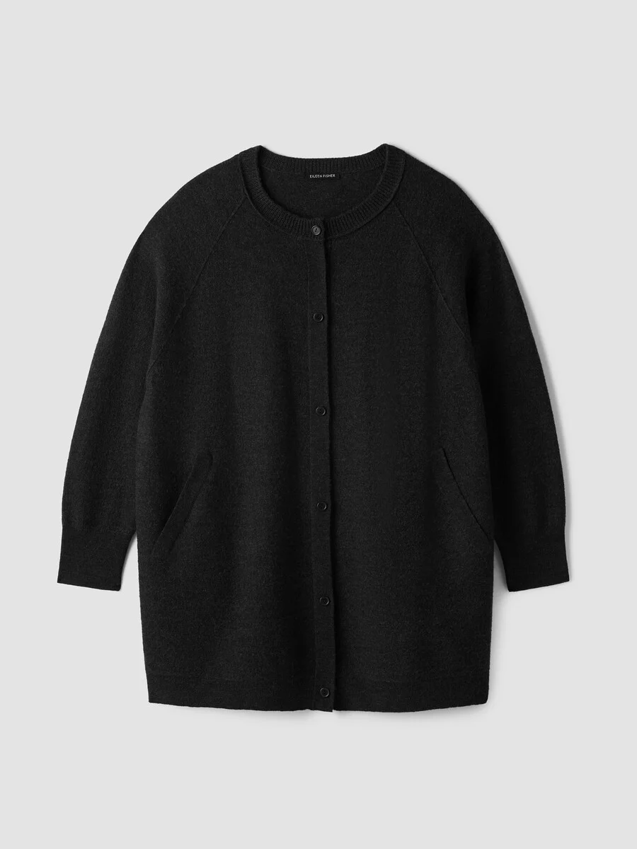 Fine Felted Wool Long Cardigan in Regenerative Wool - 1