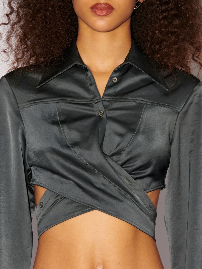 WRAPPED CROP SHIRT - 6