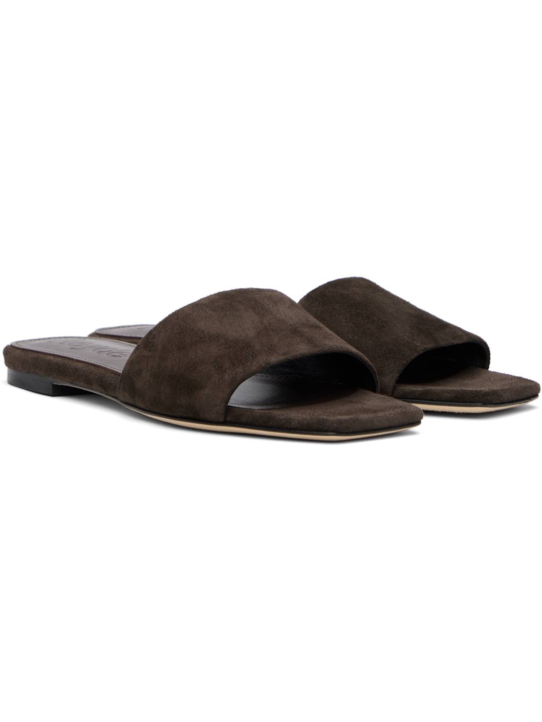 Brown Anna Suede Sandals - 4