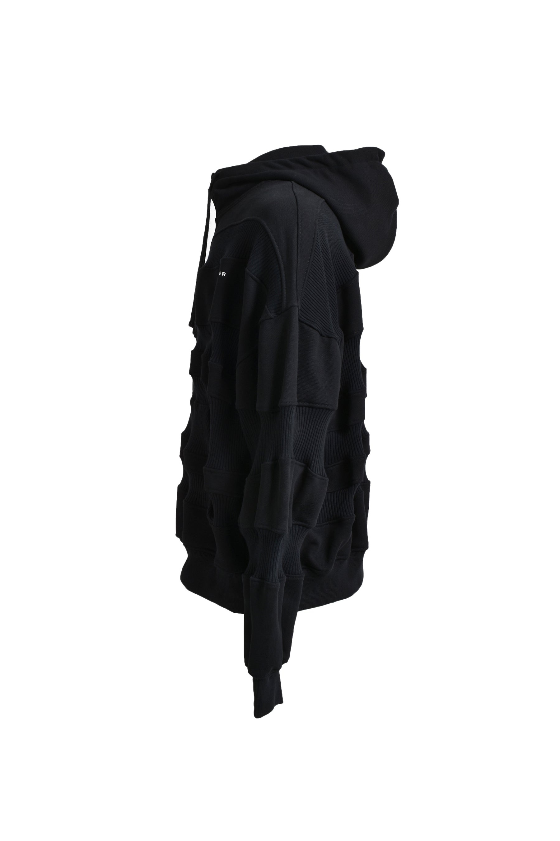 RIB ZIP HOODIE / BLK - 3