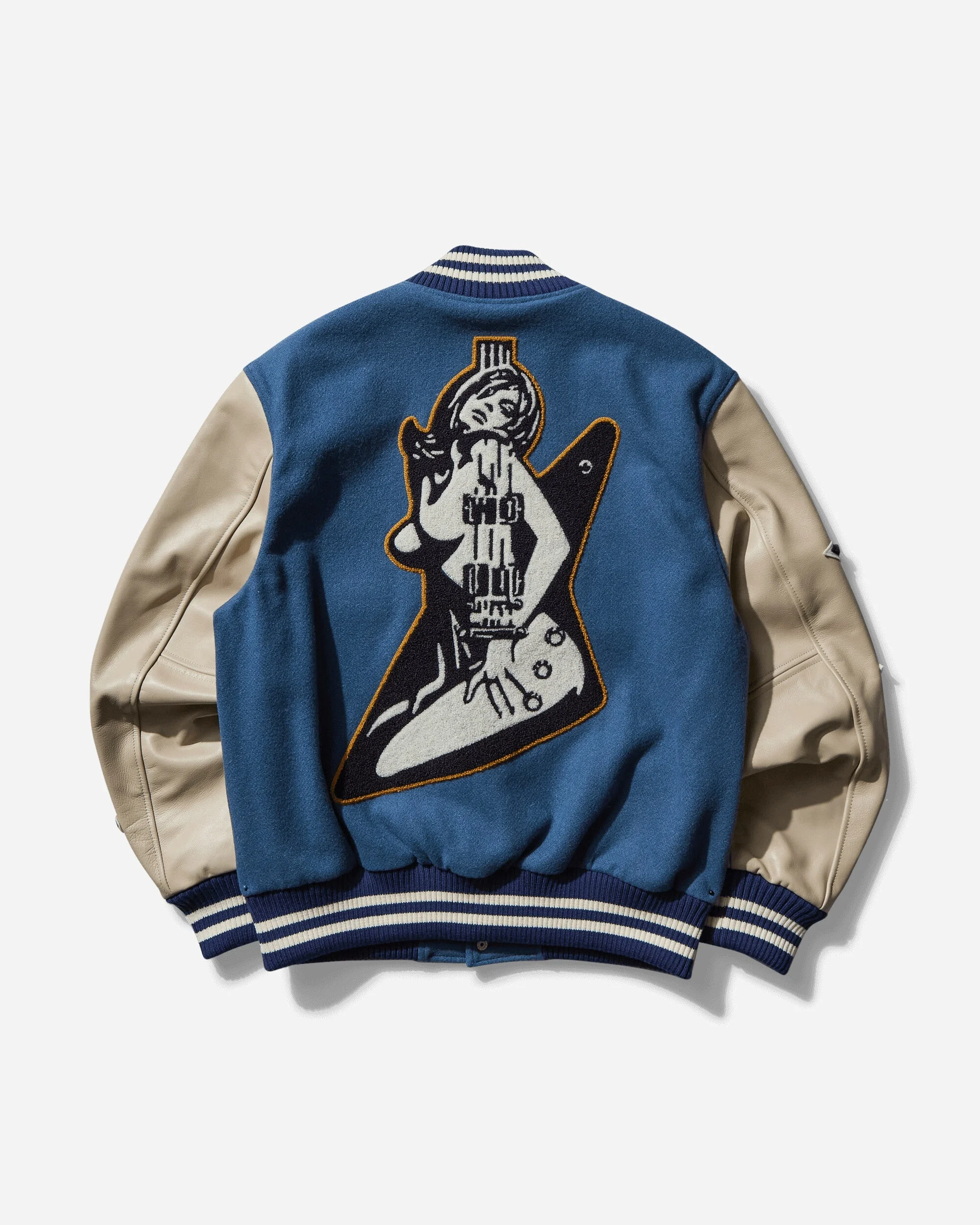 Hysteric Glamour Men's Turn The Music Up Stadium Jacket Turquoise