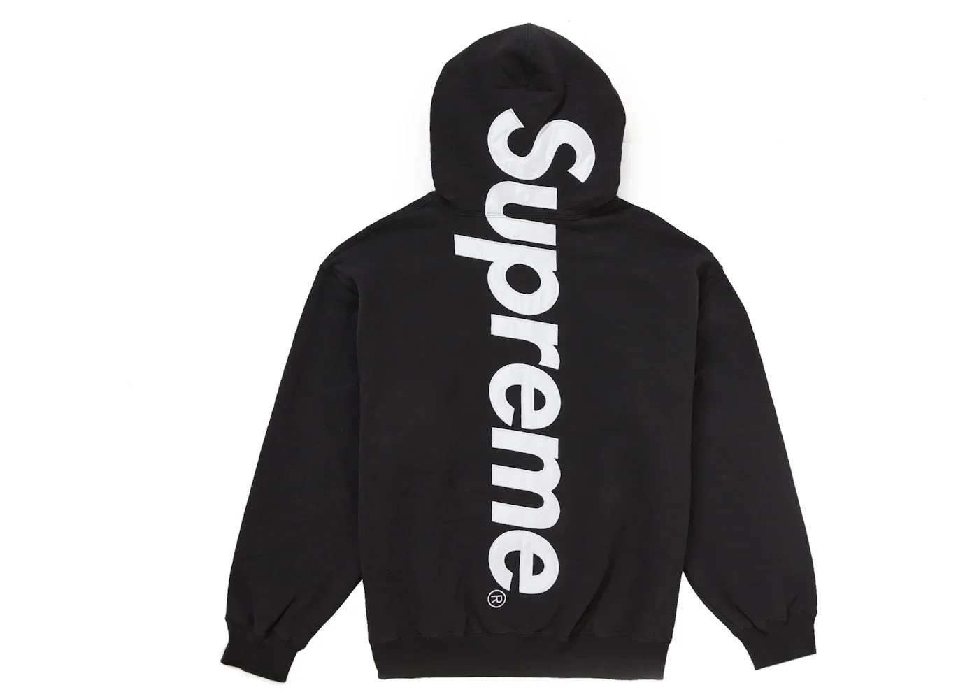 Supreme Satin Applique Hooded Sweatshirt FW24 Black - 1