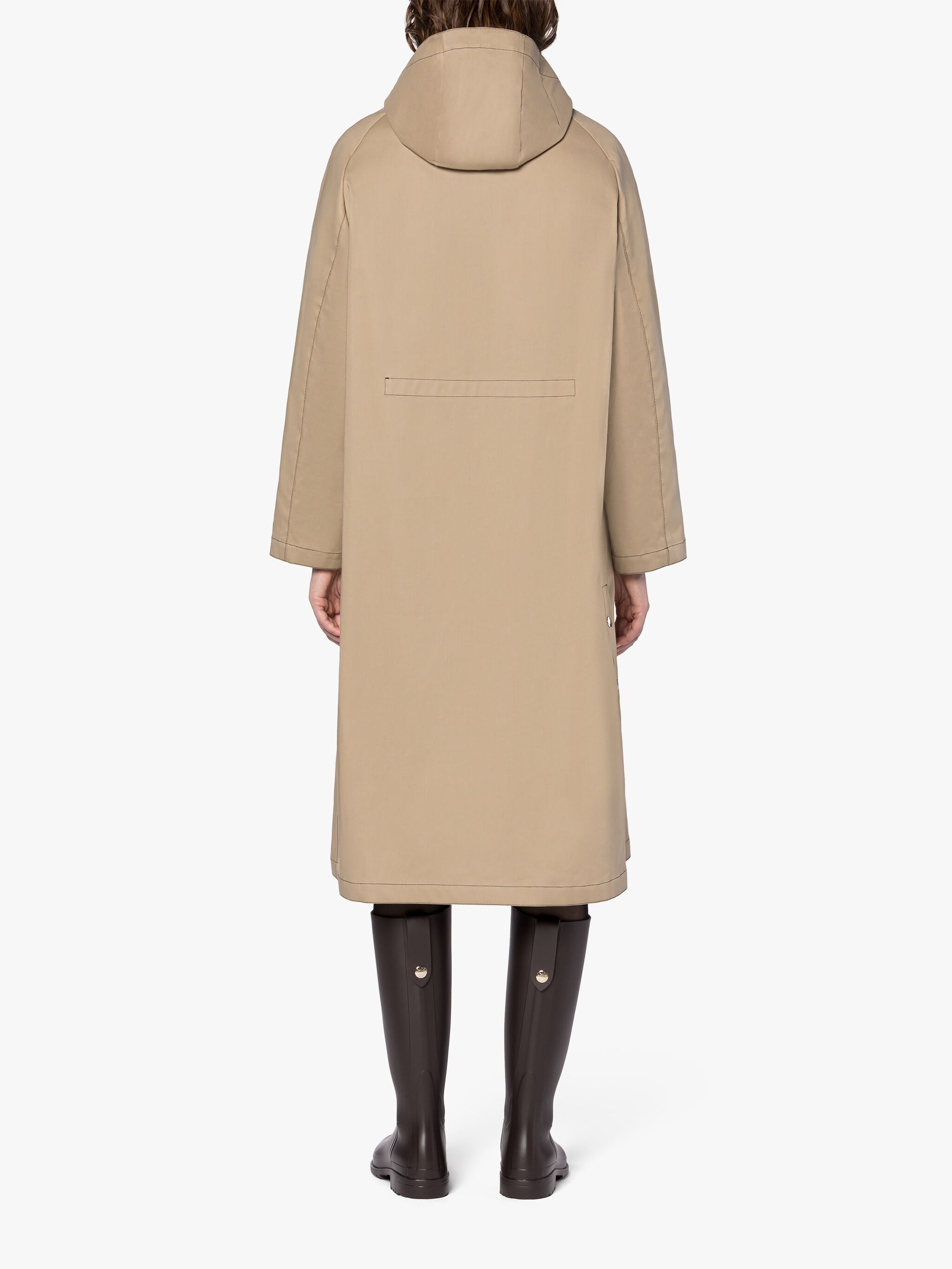 ALOE FAWN RAINTEC COTTON HOODED COAT - 4
