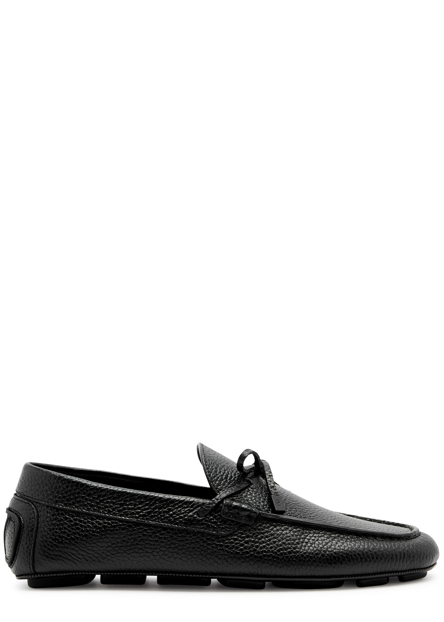 VLogo grained leather driving shoes - 1