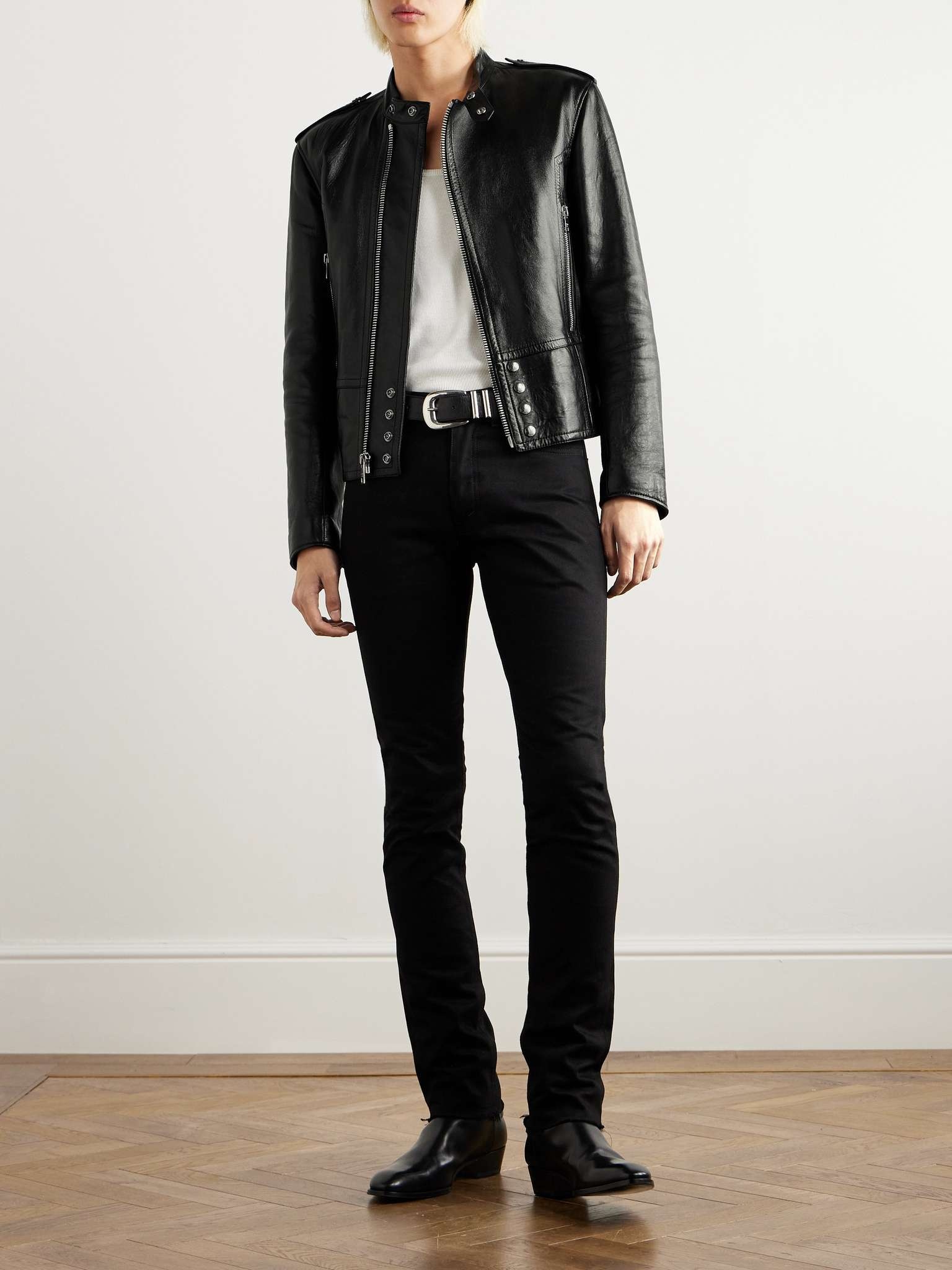 Slim-Fit Leather Jacket - 2