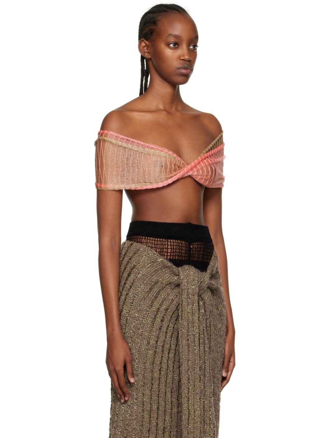 Pink & Beige Cosmic Butterfly Camisole - 2