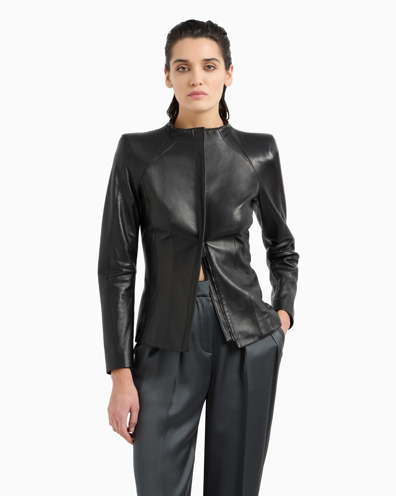 NAPPA-LEATHER JACKET WITH ZIP - 4