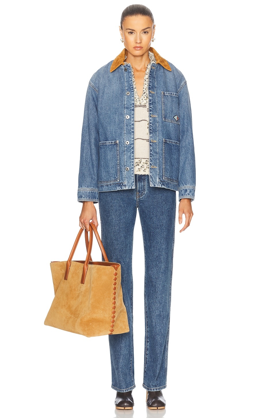 Padded Denim Jacket - 5