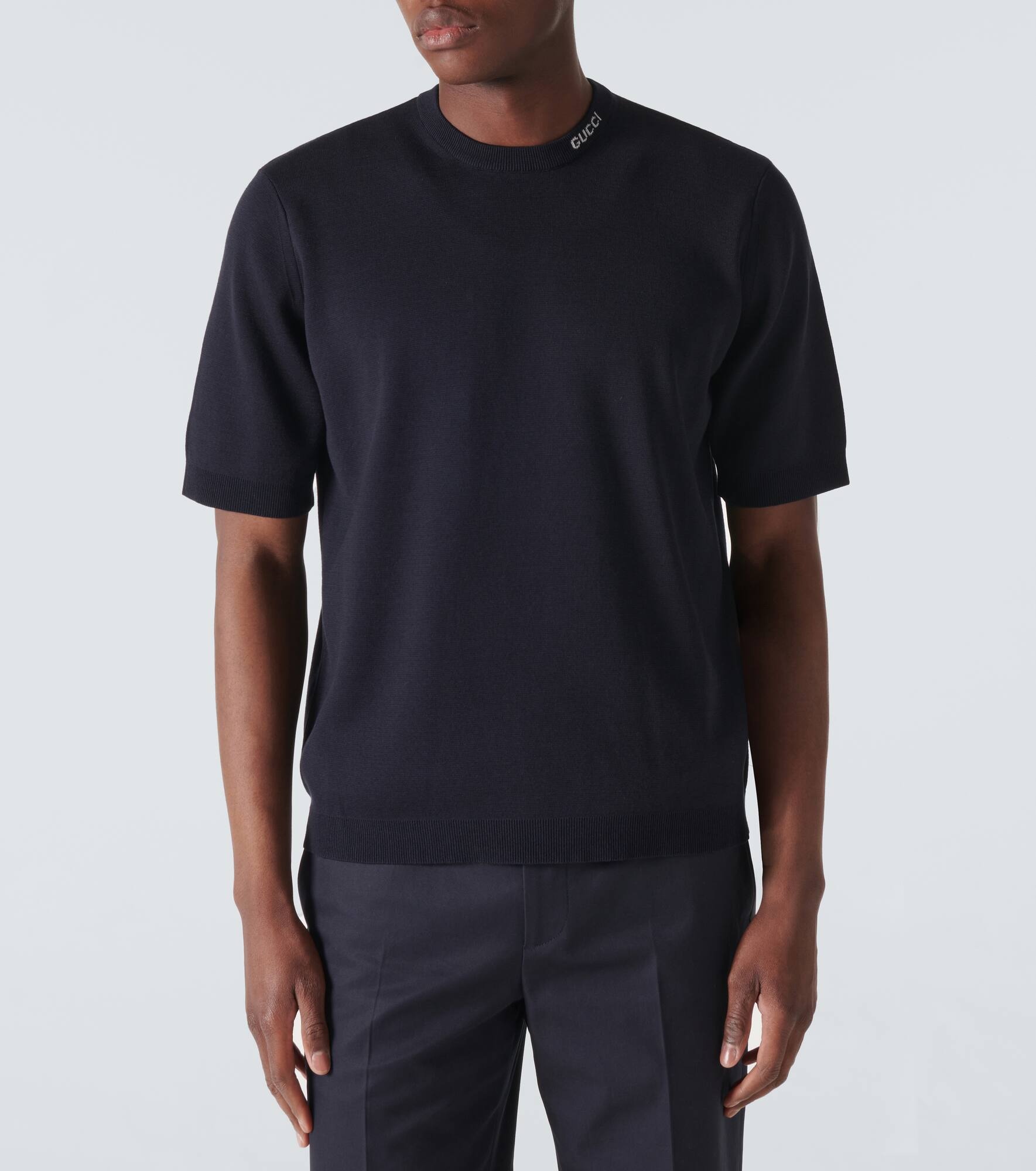 Logo silk and cotton T-shirt - 3