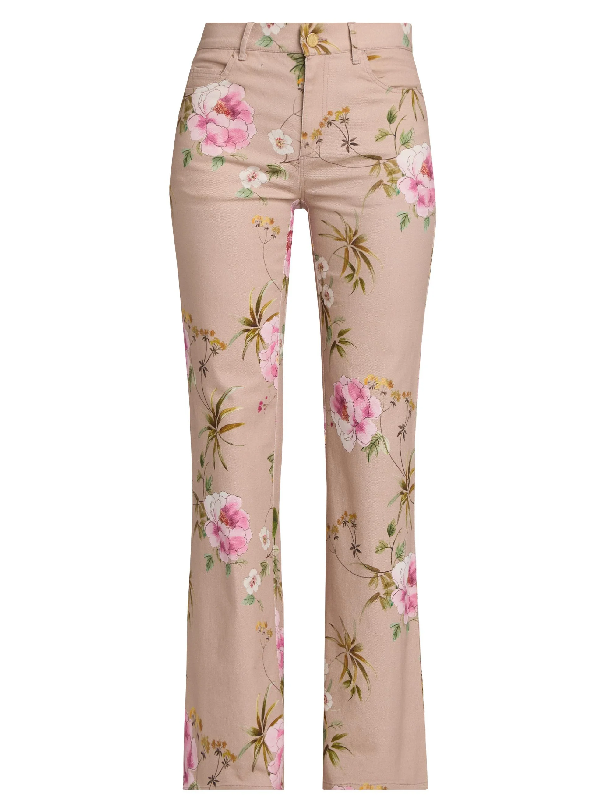 Women's Leigh Floral Cotton Twill Pants - Natural Multi - 1
