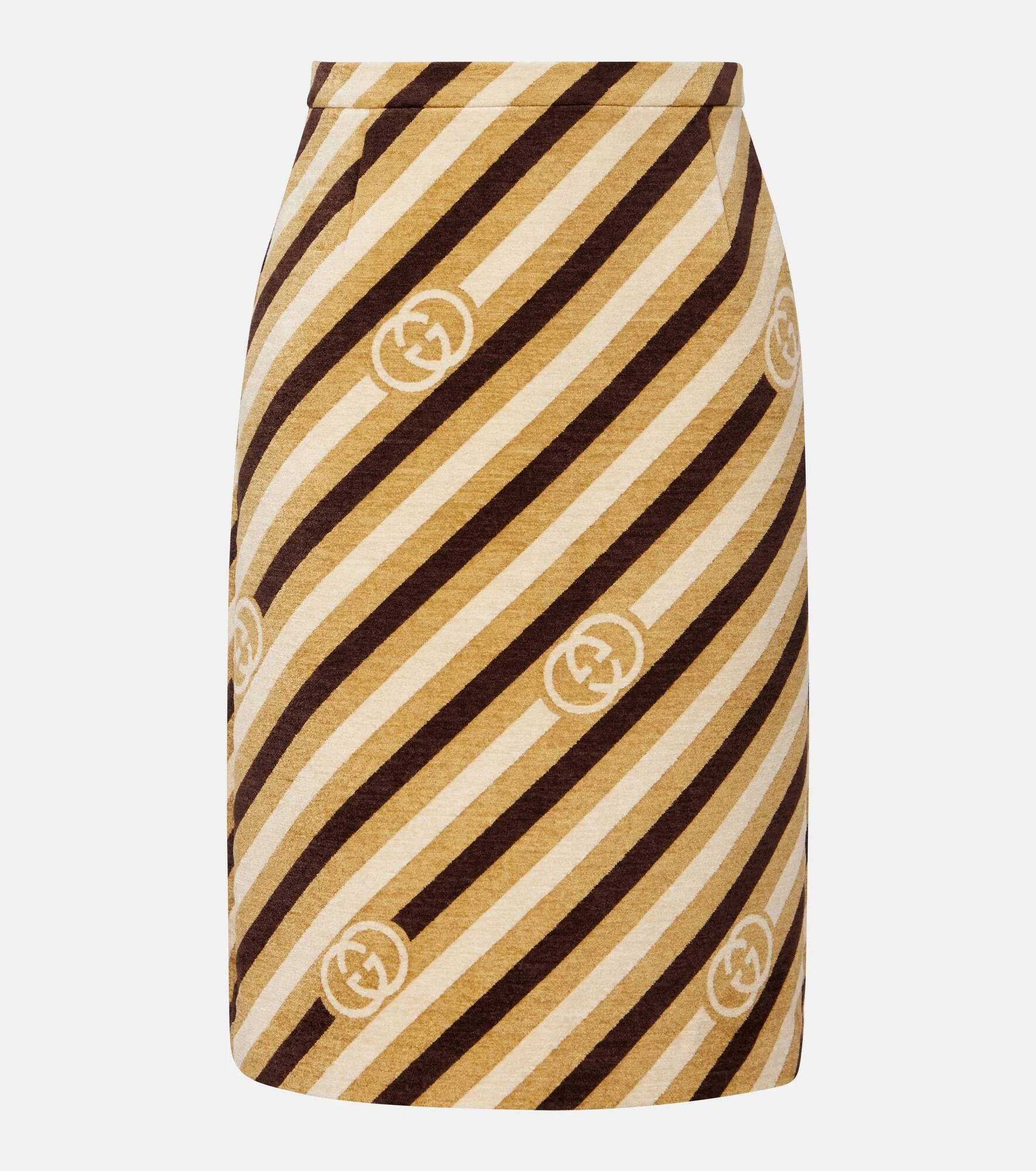 Interlocking G velvet chenille pencil skirt - 1