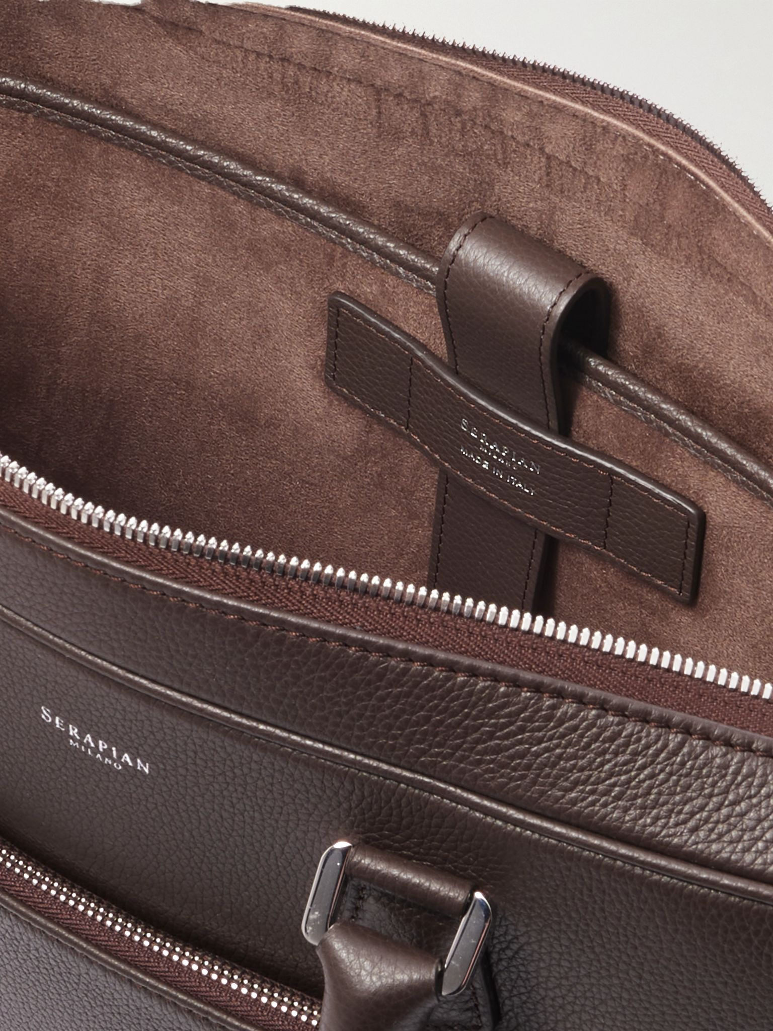 Full-Grain Leather Briefcase Brown - 5