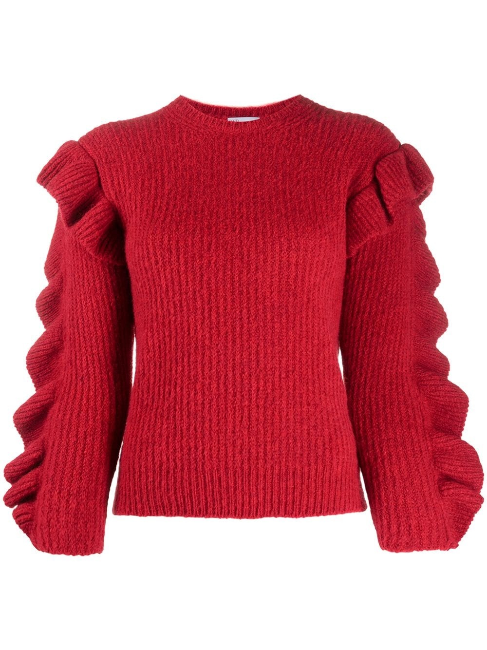 ruffled crew neck jumper - 1