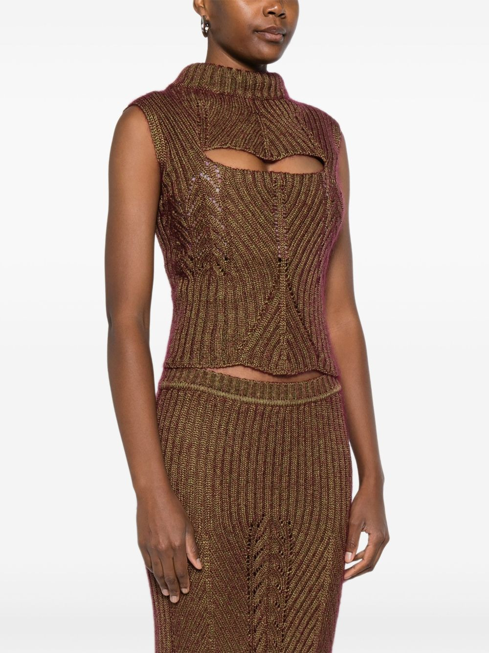 Mary Corset high-neck cut-out top - 3