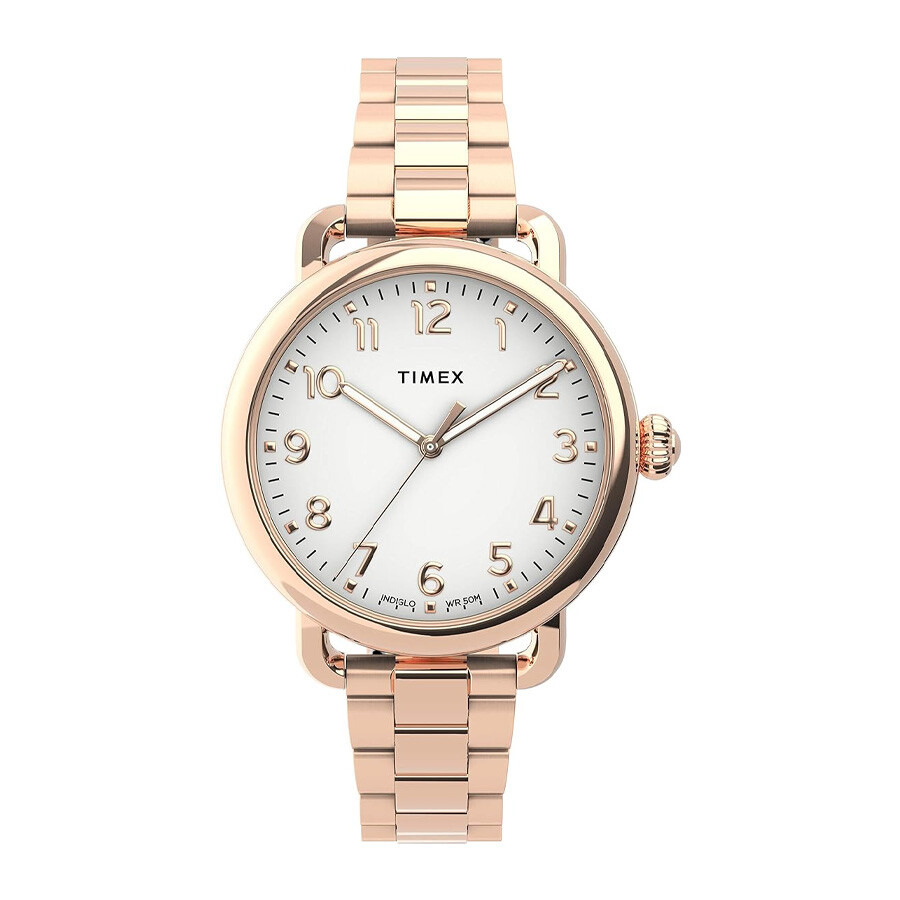 Timex - Timex Quartz White Dial Ladies Watch TW2U14000 - 1